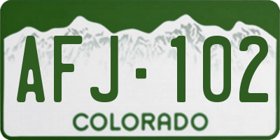 CO license plate AFJ102