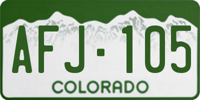 CO license plate AFJ105