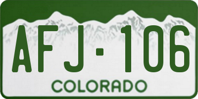 CO license plate AFJ106