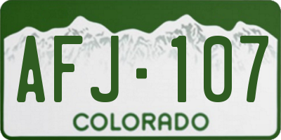 CO license plate AFJ107