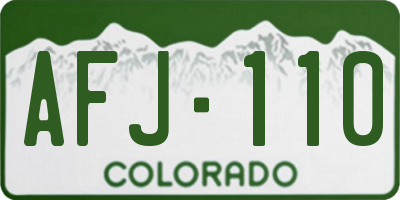 CO license plate AFJ110