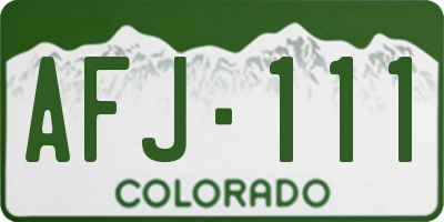 CO license plate AFJ111
