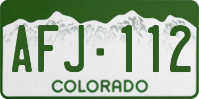 CO license plate AFJ112