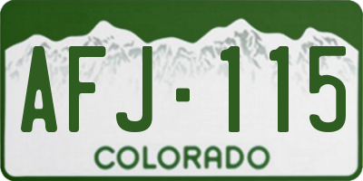 CO license plate AFJ115