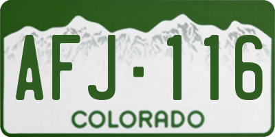 CO license plate AFJ116