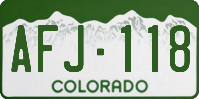 CO license plate AFJ118