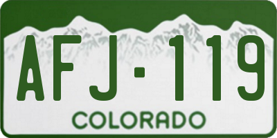 CO license plate AFJ119