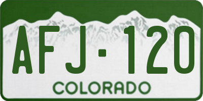 CO license plate AFJ120
