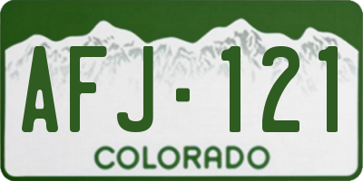 CO license plate AFJ121