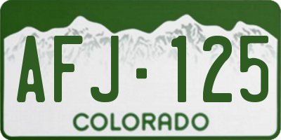 CO license plate AFJ125