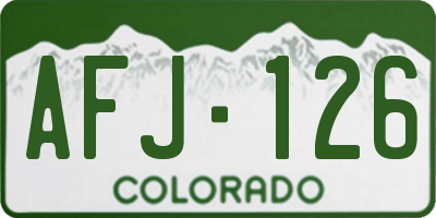 CO license plate AFJ126