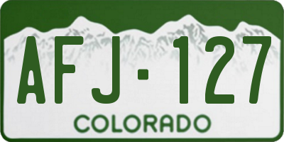 CO license plate AFJ127