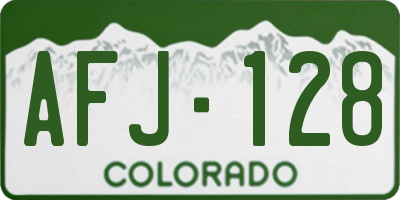 CO license plate AFJ128