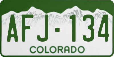 CO license plate AFJ134