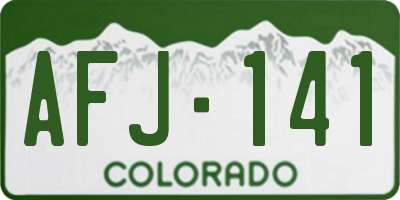 CO license plate AFJ141