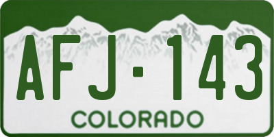 CO license plate AFJ143