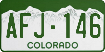 CO license plate AFJ146