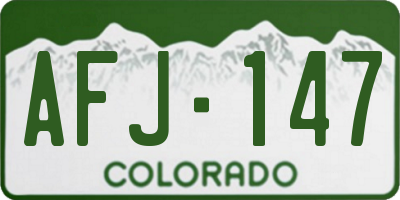 CO license plate AFJ147