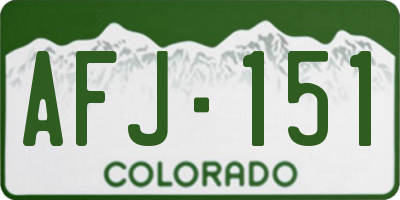 CO license plate AFJ151