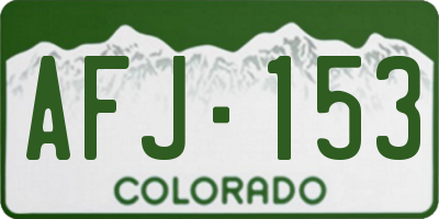 CO license plate AFJ153