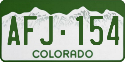 CO license plate AFJ154