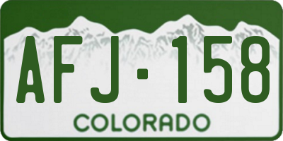 CO license plate AFJ158