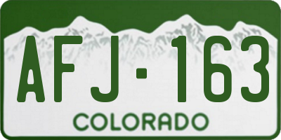 CO license plate AFJ163