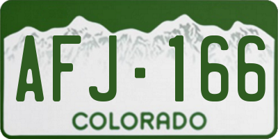 CO license plate AFJ166