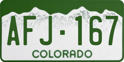 CO license plate AFJ167