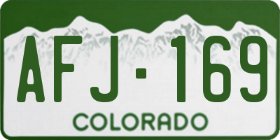 CO license plate AFJ169