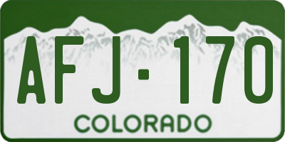 CO license plate AFJ170