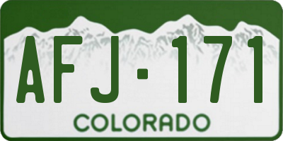 CO license plate AFJ171