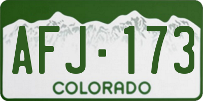 CO license plate AFJ173