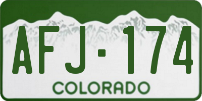 CO license plate AFJ174