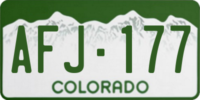 CO license plate AFJ177