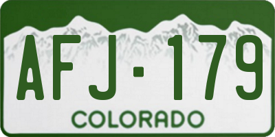 CO license plate AFJ179