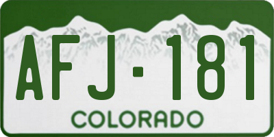 CO license plate AFJ181