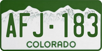 CO license plate AFJ183