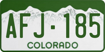 CO license plate AFJ185