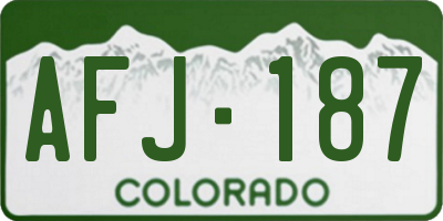 CO license plate AFJ187