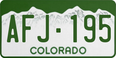 CO license plate AFJ195
