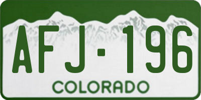 CO license plate AFJ196
