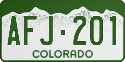 CO license plate AFJ201