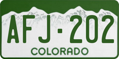 CO license plate AFJ202