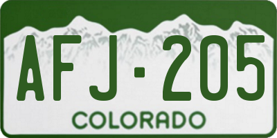 CO license plate AFJ205