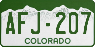 CO license plate AFJ207