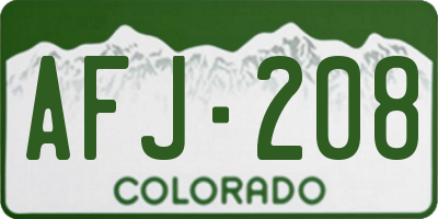 CO license plate AFJ208