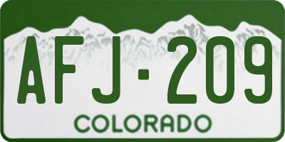 CO license plate AFJ209