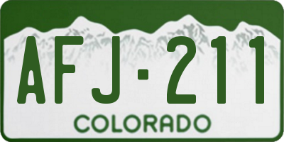 CO license plate AFJ211