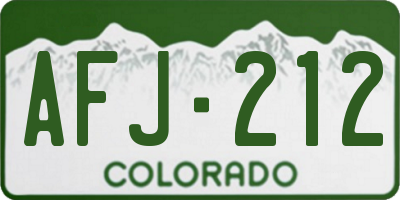 CO license plate AFJ212